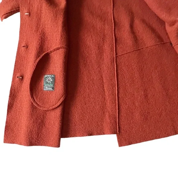 Oska Boiled Wool Asymmetrical Rust CoatOSKA 4 (12/14)